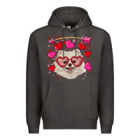 Smoke valentine's day white pomeranian Premium Hoodie - RanaPortraitStore