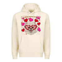 Tofu valentine's day white pomeranian Premium Hoodie - RanaPortraitStore