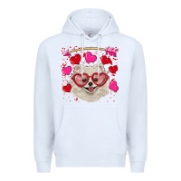 White valentine's day white pomeranian Premium Hoodie - RanaPortraitStore