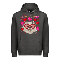 Charcoal Heather valentine's day white pomeranian Premium Hoodie - RanaPortraitStore