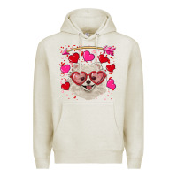 Oatmeal Heather valentine's day white pomeranian Premium Hoodie - RanaPortraitStore
