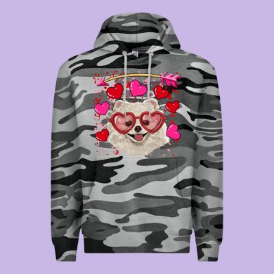 Valentine's Day White Pomeranian Premium Hoodie Designed By Ranaportraitstore
