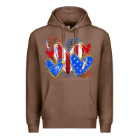 Chestnut 4th of july hearts Premium Hoodie - texasbilliewilder