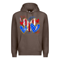 Coffee 4th of july hearts Premium Hoodie - texasbilliewilder