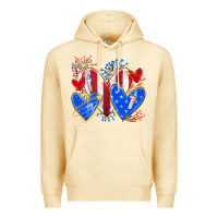 Pina Colada 4th of july hearts Premium Hoodie - texasbilliewilder