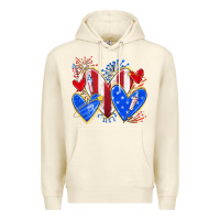 Sandshell 4th of july hearts Premium Hoodie - texasbilliewilder