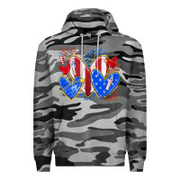 Slate Camo 4th of july hearts Premium Hoodie - texasbilliewilder