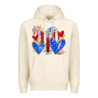 Tofu 4th of july hearts Premium Hoodie - texasbilliewilder