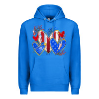 True Royal 4th of july hearts Premium Hoodie - texasbilliewilder