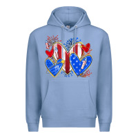 Colony Blue 4th of july hearts Premium Hoodie - texasbilliewilder