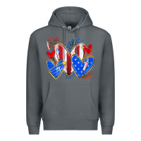 Rock 4th of july hearts Premium Hoodie - texasbilliewilder