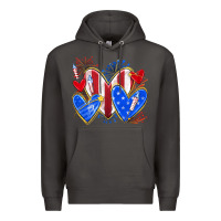 Smoke 4th of july hearts Premium Hoodie - texasbilliewilder