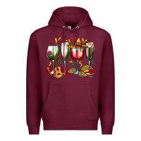Burgundy mexico wine glasses Premium Hoodie - Zillion Design Studio