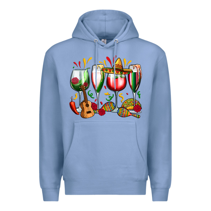 Mexico Wine Glasses Premium Hoodie by Zillion Design Studio | Teevron