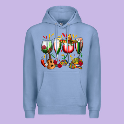 Mexico Wine Glasses Premium Hoodie Designed By Zillion Design Studio