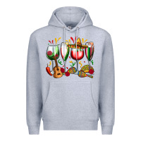 Heather Grey mexico wine glasses Premium Hoodie - Zillion Design Studio