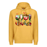 Mustard mexico wine glasses Premium Hoodie - Zillion Design Studio