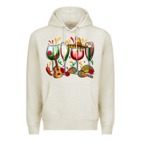 Oatmeal Heather mexico wine glasses Premium Hoodie - Zillion Design Studio
