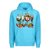 Ocean Blue mexico wine glasses Premium Hoodie - Zillion Design Studio
