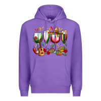Purple mexico wine glasses Premium Hoodie - Zillion Design Studio