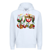 White mexico wine glasses Premium Hoodie - Zillion Design Studio