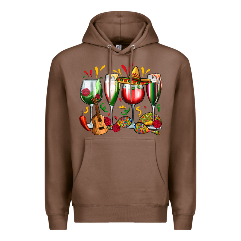 Mexico Wine Glasses Premium Hoodie by Zillion Design Studio | Teevron