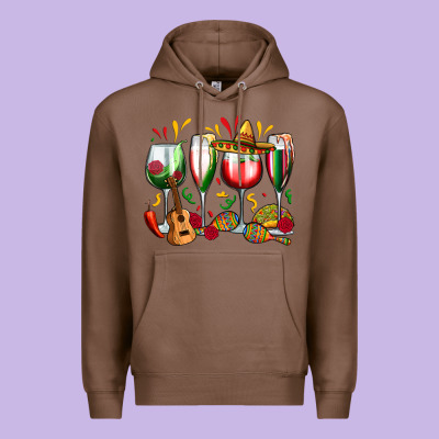 Mexico Wine Glasses Premium Hoodie Designed By Zillion Design Studio