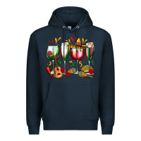 Navy mexico wine glasses Premium Hoodie - Zillion Design Studio