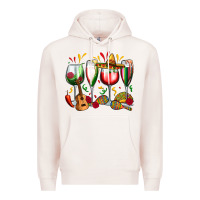 Pale Pink mexico wine glasses Premium Hoodie - Zillion Design Studio