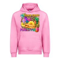 Fuchsia Pink farm fresh pineapple Urban Hoodie - Zillion Design Studio