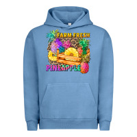 Pigment Pebble Blue farm fresh pineapple Urban Hoodie - Zillion Design Studio