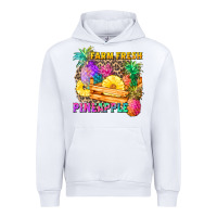 White farm fresh pineapple Urban Hoodie - Zillion Design Studio