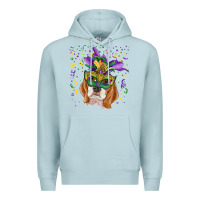 Blue Mist mardi gras  mask beagle Premium Hoodie - RanaPortraitStore