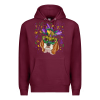Burgundy mardi gras  mask beagle Premium Hoodie - RanaPortraitStore