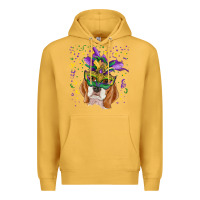 Mustard mardi gras  mask beagle Premium Hoodie - RanaPortraitStore