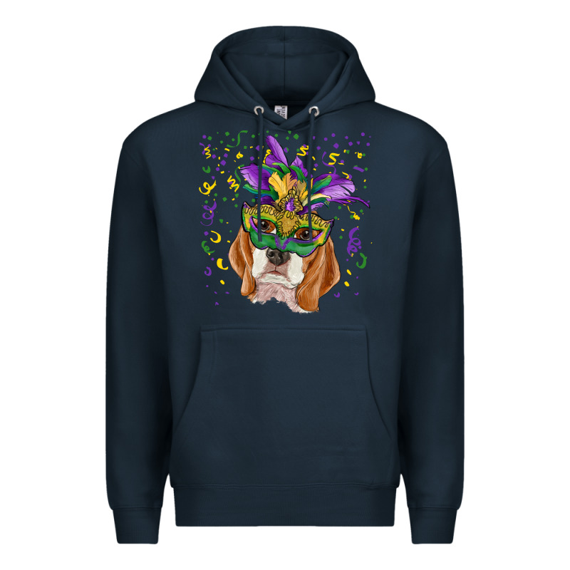 Mardi Gras  Mask Beagle Premium Hoodie by RanaPortraitStore | Teevron