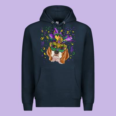 Mardi Gras  Mask Beagle Premium Hoodie Designed By Ranaportraitstore
