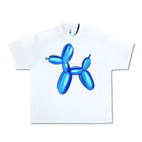 White Blue Dog Balloon Urban Heavy Tee - Artiststas
