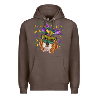 Coffee mardi gras  mask beagle Premium Hoodie - RanaPortraitStore
