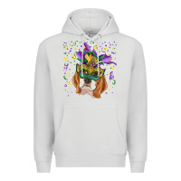 Dove Grey mardi gras  mask beagle Premium Hoodie - RanaPortraitStore