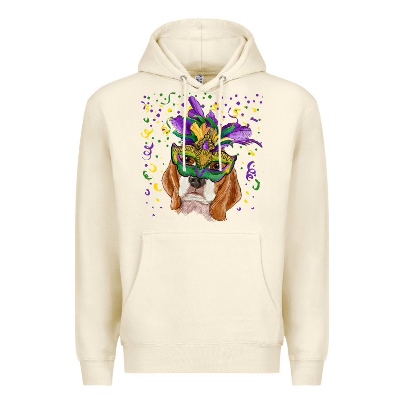 Mardi Gras  Mask Beagle Premium Hoodie by RanaPortraitStore | Teevron
