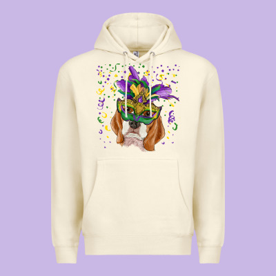 Mardi Gras  Mask Beagle Premium Hoodie Designed By Ranaportraitstore