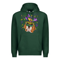 Sports Green mardi gras  mask beagle Premium Hoodie - RanaPortraitStore