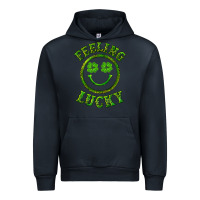 Navy feeling lucky with leopard Urban Hoodie - RanaPortraitStore