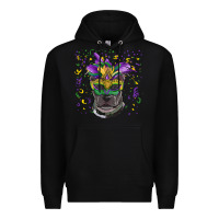 Black mardi gras  mask pitbull Premium Hoodie - RanaPortraitStore