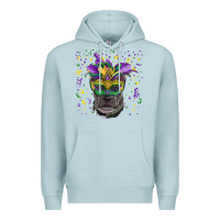 Blue Mist mardi gras  mask pitbull Premium Hoodie - RanaPortraitStore