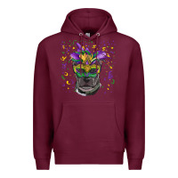 Burgundy mardi gras  mask pitbull Premium Hoodie - RanaPortraitStore