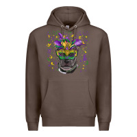 Coffee mardi gras  mask pitbull Premium Hoodie - RanaPortraitStore