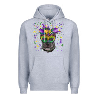 Heather Grey mardi gras  mask pitbull Premium Hoodie - RanaPortraitStore