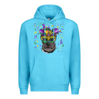 Ocean Blue mardi gras  mask pitbull Premium Hoodie - RanaPortraitStore